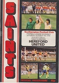 Southampton v Hereford United 16-Oct-1976