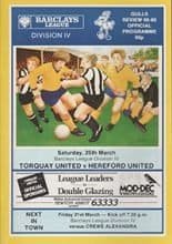 Torquay United v Hereford United 25-Mar-1989
