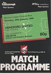 Scarborough v Hereford United 28-Jan-1989