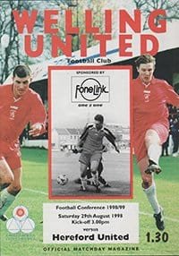 Welling United v Hereford United 29-Aug-1998