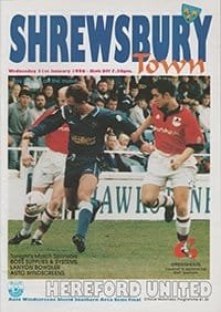 Shrewsbury Town v Hereford United 31-Jan-1996