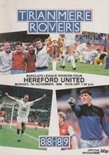 Tranmere Rovers v Hereford United 07-Nov-1988