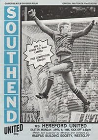 Southend United v Hereford United 08-Apr-1985