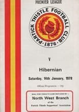 Partick Thistle v Hibernian 14-Jan-1978