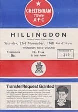Cheltenham Town v Hillingdon 23-Nov-1968