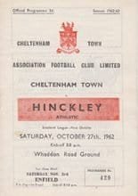 Cheltenham Town v Hinckley Athletic 27-Oct-1962