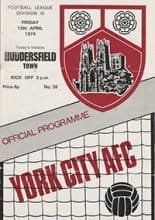 York City v Huddersfield Town 12-Apr-1974