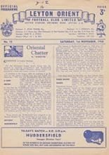 Leyton Orient v Huddersfield Town 01-Nov-1958