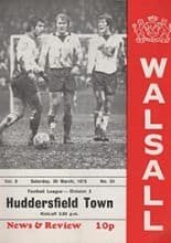 Walsall v Huddersfield Town 29-Mar-1975