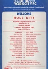 York City v Hull City 16-Mar-1982
