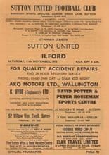 Sutton United v Ilford 11-Nov-1972