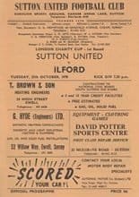 Sutton United v Ilford 27-Oct-1970