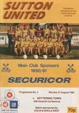 Sutton United v Kettering Town 27-Aug-1990