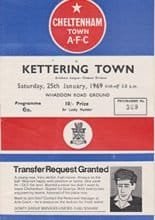 Cheltenham Town v Kettering Town 25-Jan-1969