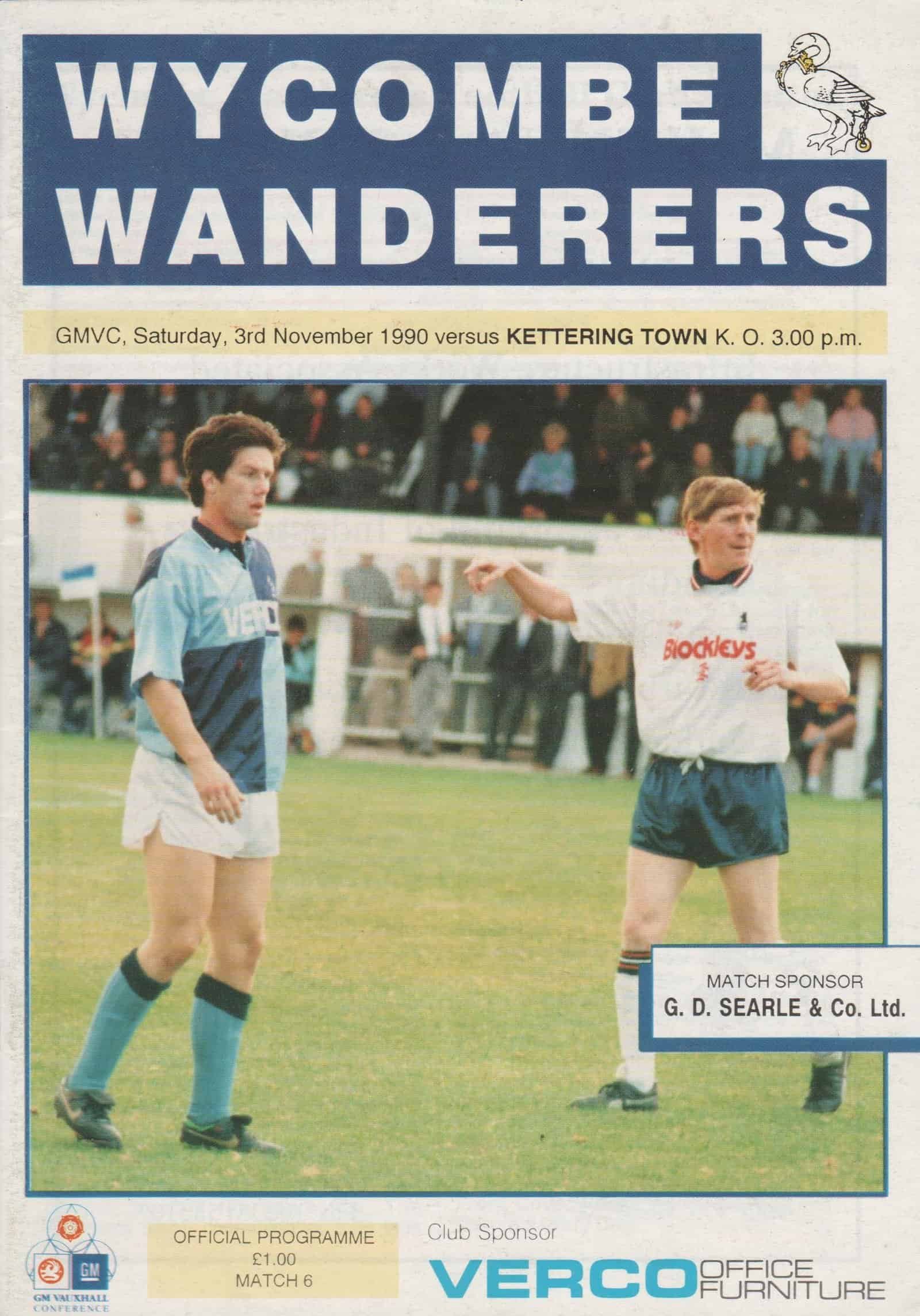 Wycombe Wanderers v Kettering Town  03-Nov-1990