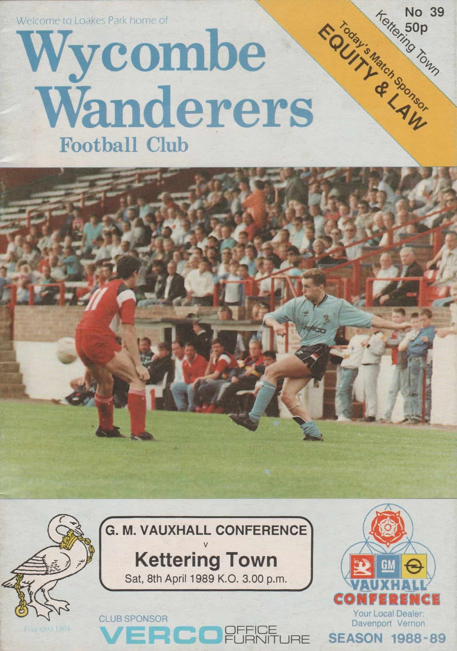 Wycombe Wanderers v Kettering Town  08-Apr-1989