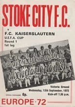 Stoke City v 1.FC Kaiserslautern 13-Sep-1972
