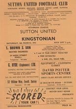 Sutton United v Kingstonian 06-Mar-1971