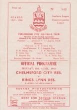 Chelmsford City Reserves v Kings Lynn Reserves 18-Apr-1960