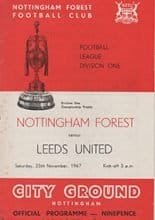 Nottingham Forest v Leeds United 25-Nov-1967