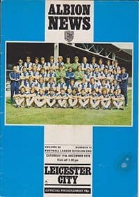 West Bromwich Albion v Leicester City 11-Dec-1976