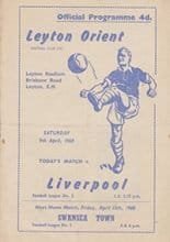 Leyton Orient v Liverpool 09-Apr-1960