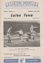 Leyton Orient v Luton Town 11-Mar-1961