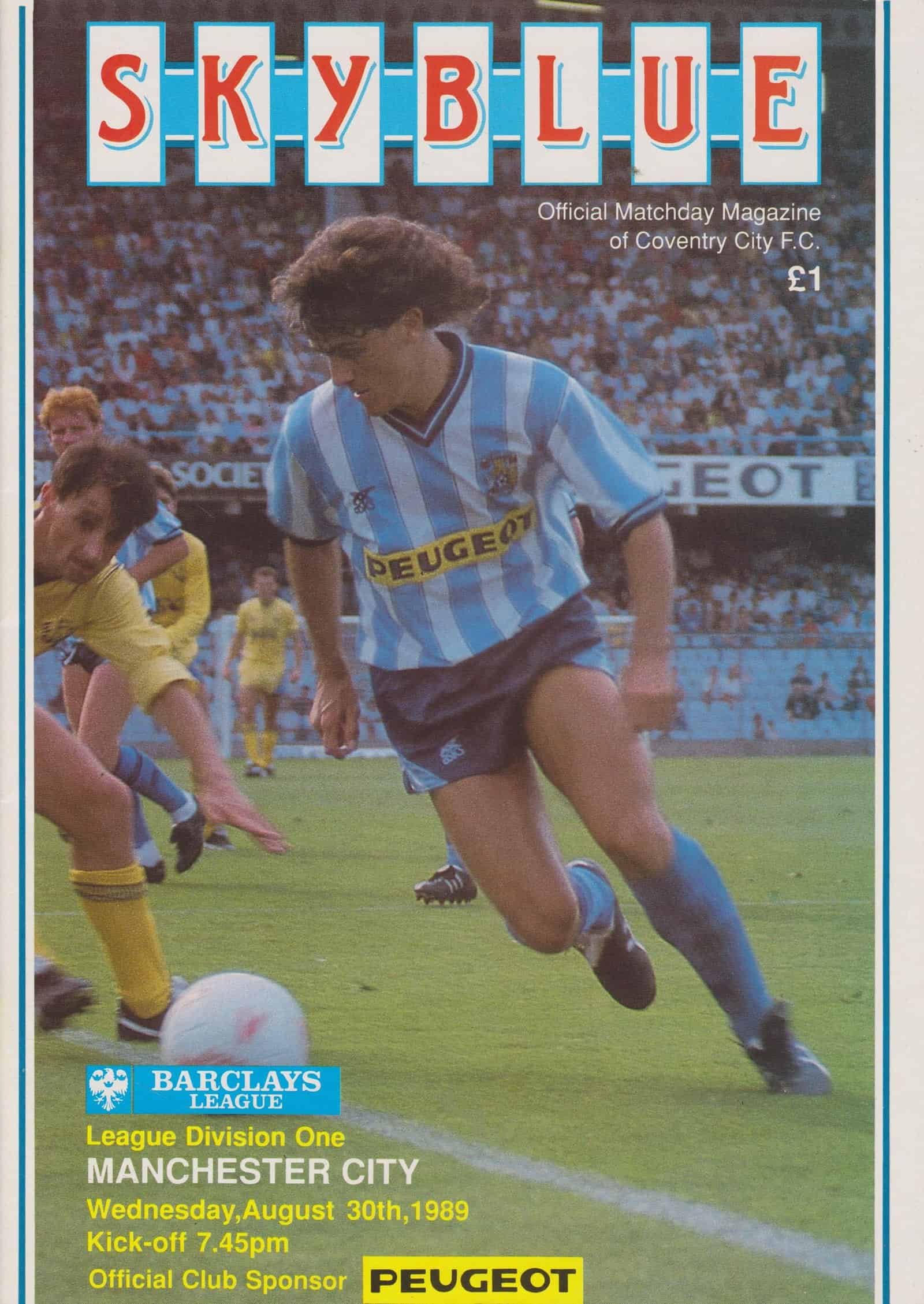 Coventry City v Manchester City 30-Aug-1989