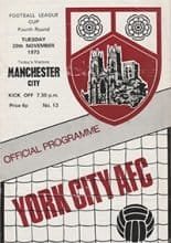 York City v Manchester City 20-Nov-1973