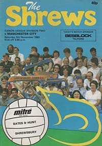 Shrewsbury Town v Manchester City 05-Nov-1983