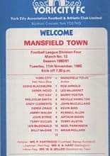 York City v Mansfield Town 11-Nov-1980