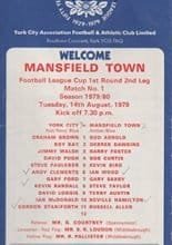 York City v Mansfield Town 14-Aug-1979