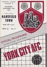 York City v Mansfield Town 24-Nov-1973