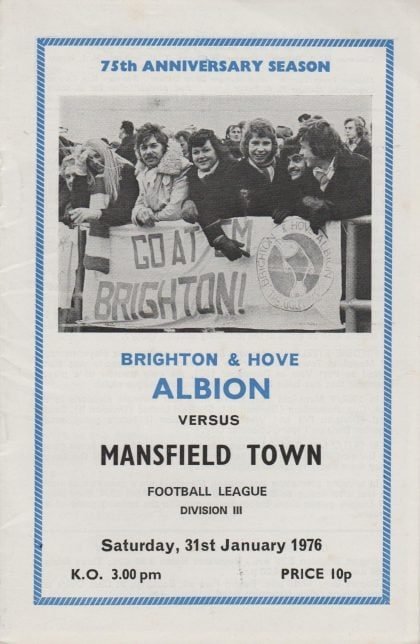 Brighton and Hove Albion v Mansfield Town 31-Jan-1976