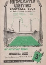 Newcastle United  v Manchester United 13-Sep-1958