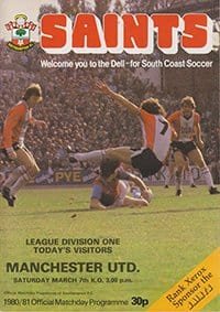 Southampton v Manchester United 07-Mar-1981
