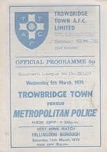 Trowbridge Town v Metropolitan Police 05-Mar-1975