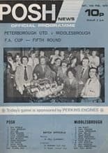 Peterborough United v Middlesbrough 15-Feb-1975