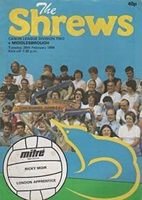 Shrewsbury Town v Middlesbrough 28-Feb-1984