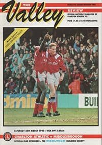 Charlton Athletic v Middlesbrough 28-Mar-1992