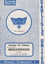Carlisle United v Middlesbrough 07-Feb-1970