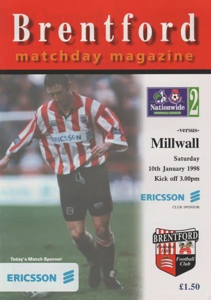 Brentford v Millwall 10-Jan-1998
