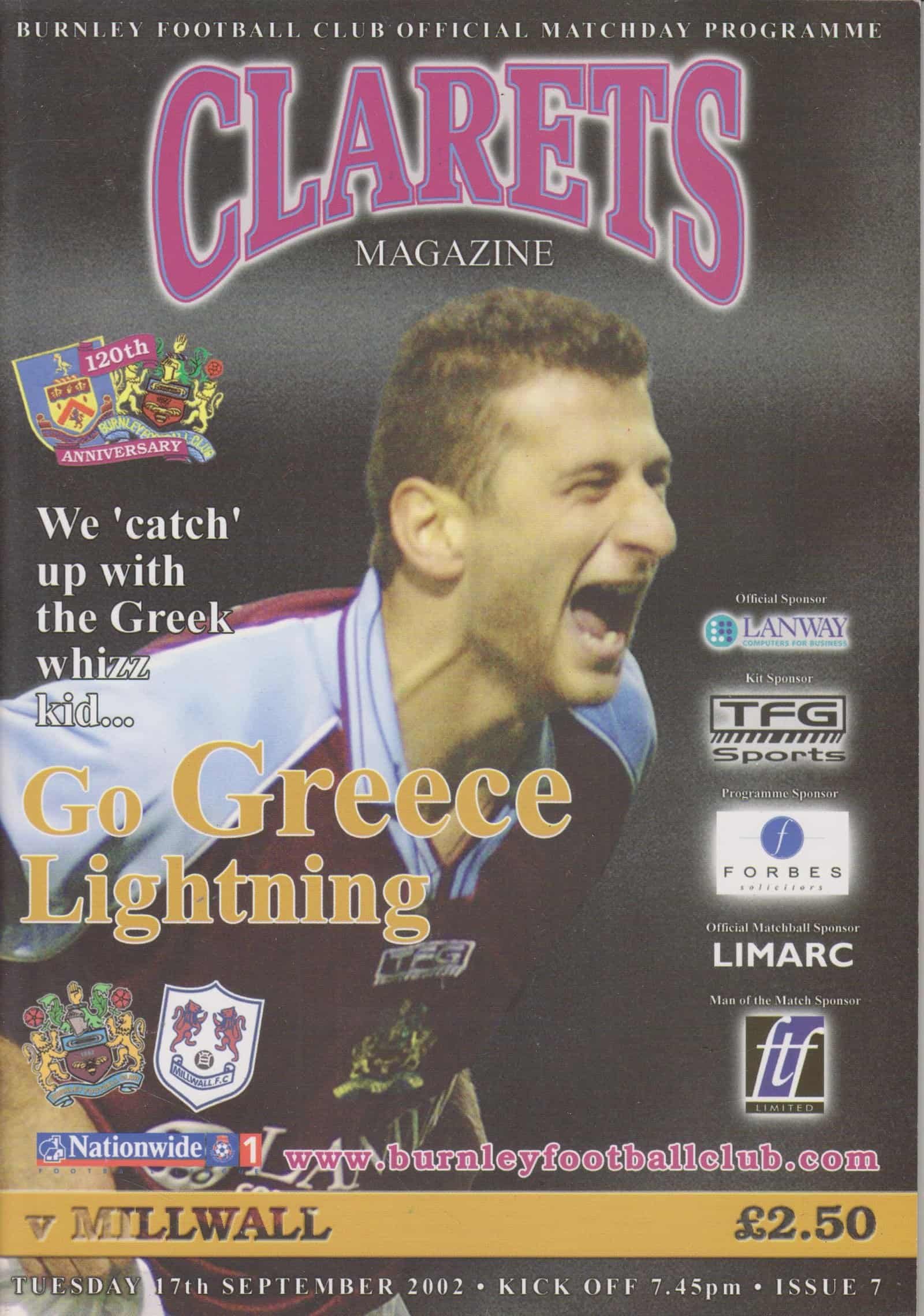 Burnley v Millwall 17-Sep-2002
