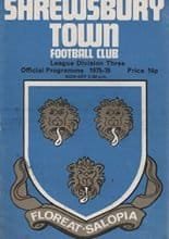 Shrewsbury Town v Millwall 07-Feb-1976