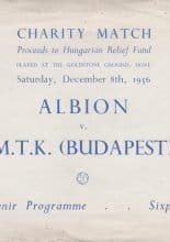 Brighton and Hove Albion v M.T.K Budapest 08-Dec-1956