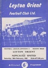 Leyton Orient v Newcastle United 20-Feb-1965