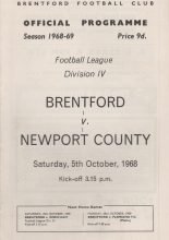 Brentford v Newport County 05-Oct-1968