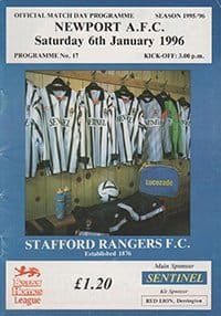 Stafford Rangers v Newport AFC 06-Jan-1996