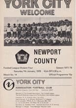 York City v Newport County 07-Jan-1978
