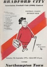Bradford City v Northampton Town 09-Sep-1972